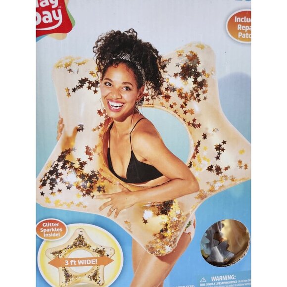 Pool - Water-  Star Glitter Float, 3 Ft Wide, 10 Yrs + , Summer - New - Picture 1 of 5